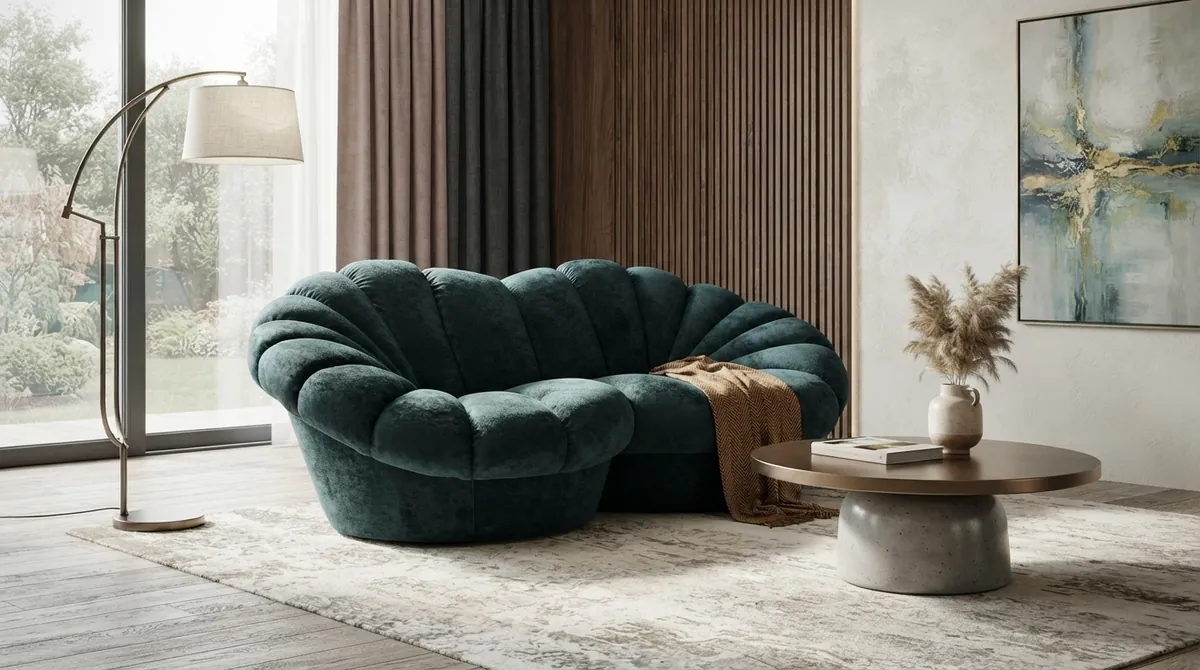 Диван Amanti Soft в цвете «тёмно-зелёный» в интерьере — Mymebel.VIP